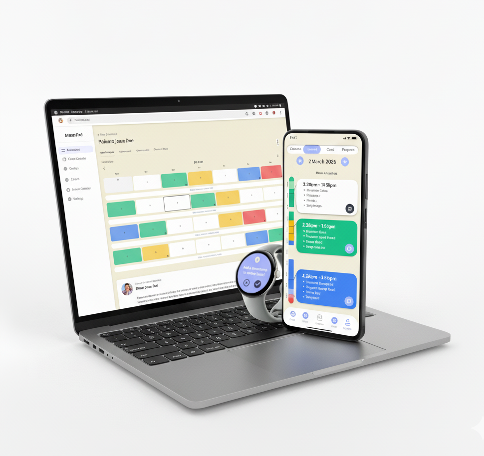 MEMoPAD mobile app interface showing emotion tracking and sensor data visualization